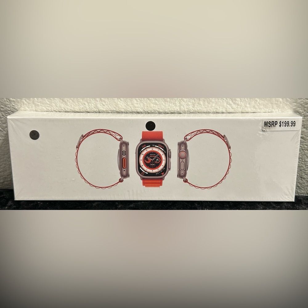Sleek Red Smartwatch with Square Face and Modern Design